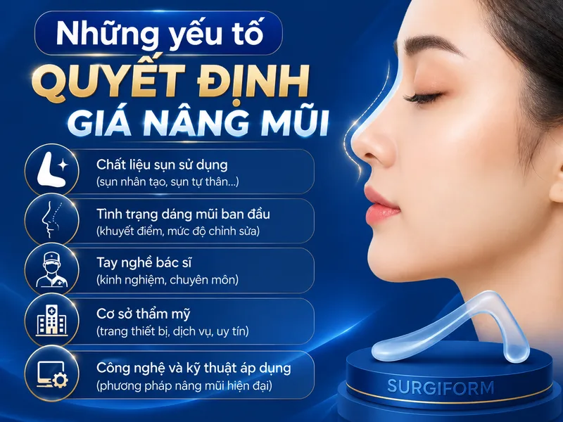 Mức giá nâng mũi khác nhau giữa các cơ sở do phụ thuộc vào chuyên môn, công nghệ và dịch vụ đi kèm.